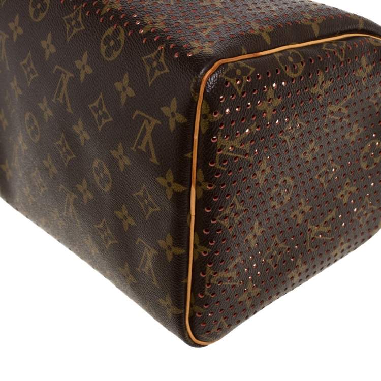 Pre Owned Louis Vuitton Monogram Perforated Canvas Limited Edition Speedy 30 Bag