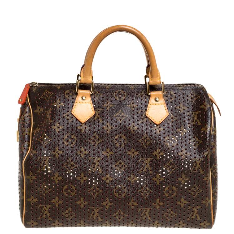 Pre Owned Louis Vuitton Monogram Perforated Canvas Limited Edition Speedy 30 Bag