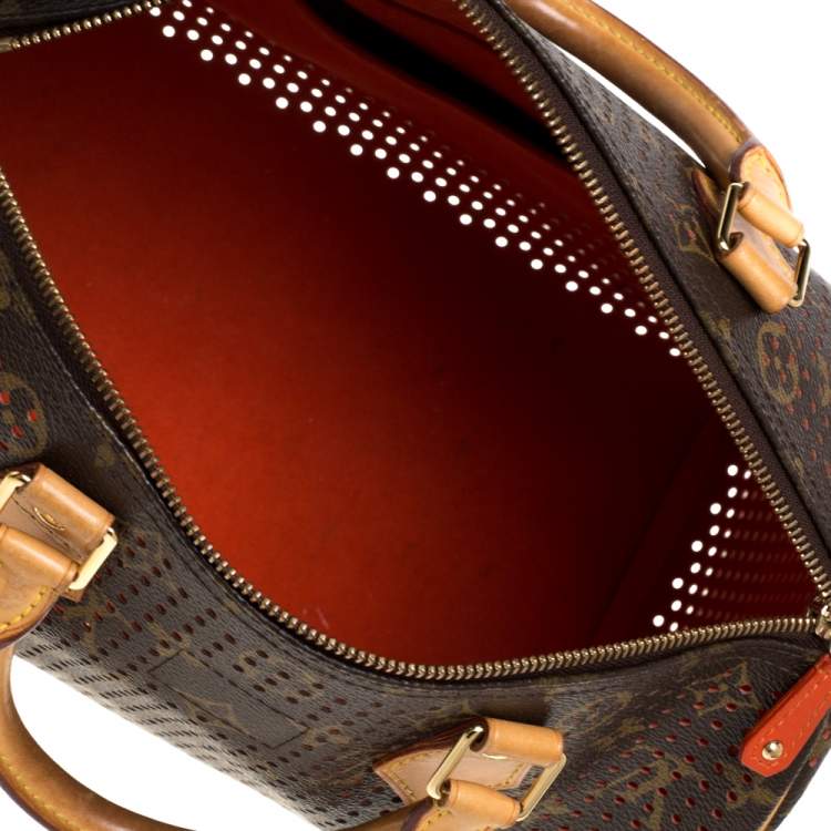 Pre Owned Louis Vuitton Monogram Perforated Canvas Limited Edition Speedy 30 Bag