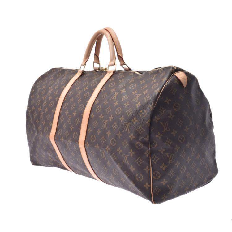 Pre Owned Louis Vuitton Brown Monogram Canvas Keepal 60 Bag