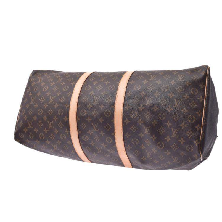 Pre Owned Louis Vuitton Brown Monogram Canvas Keepal 60 Bag