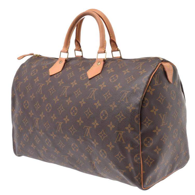 Pre Owned Louis Vuitton Brown Monogram Canvas Speedy 40 Bag