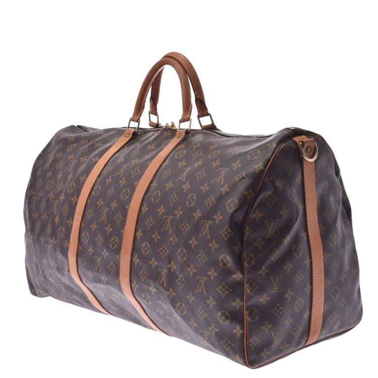 Louis Vuitton Keepall Bandouliere 60 Monogram Canvas Duffel Bag on