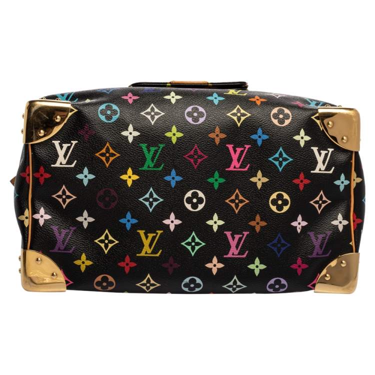 Pre Owned Louis Vuitton Black Monogram Multicolore Canvas Speedy 30 Bag