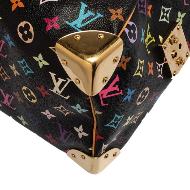 Pre Owned Louis Vuitton Black Monogram Multicolore Canvas Speedy 30 Bag