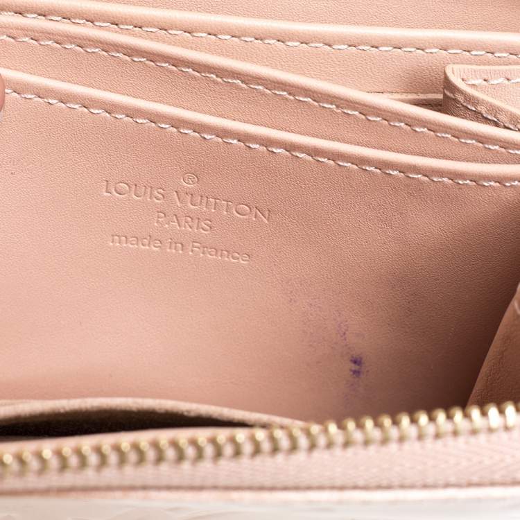 Pre Owned Louis Vuitton Rose Florentine Monogram Vernis Zippy Coin Purse