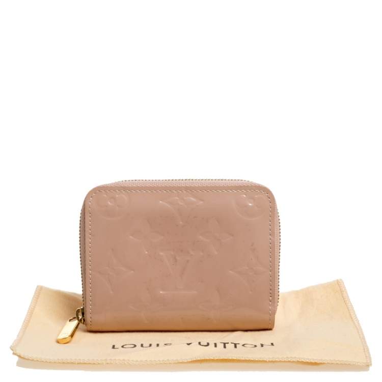 Pre Owned Louis Vuitton Rose Florentine Monogram Vernis Zippy Coin Purse