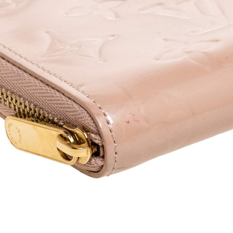 Pre Owned Louis Vuitton Rose Florentine Monogram Vernis Zippy Coin Purse