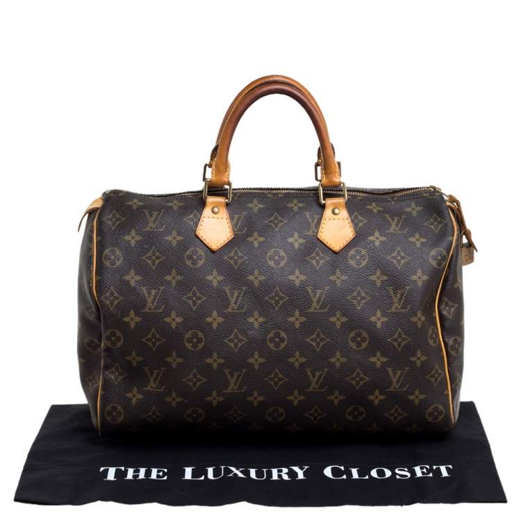 Pre Owned Louis Vuitton Monogram Canvas Speedy 35 Bag