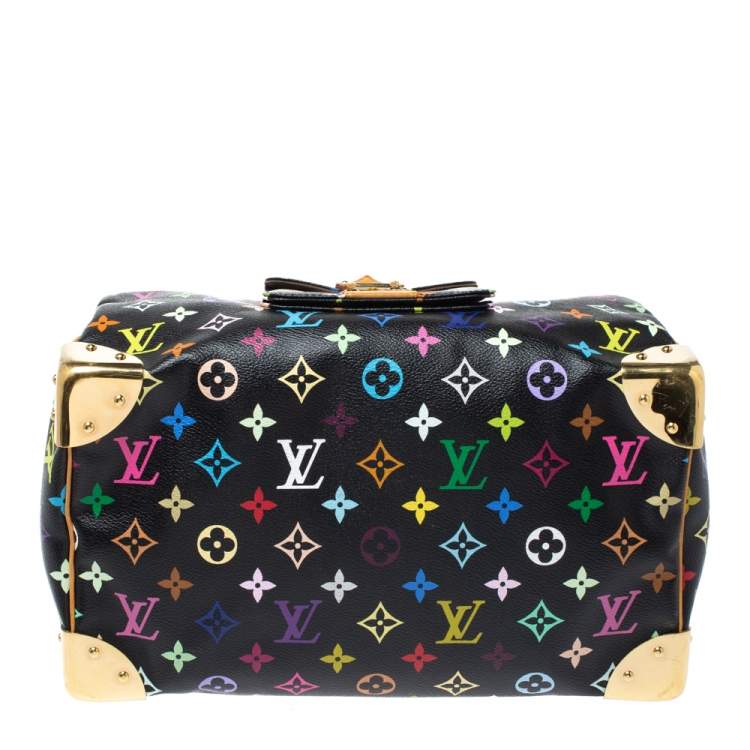 Pre Owned Louis Vuitton Black Monogram Multicolore Canvas Speedy 30 Bag