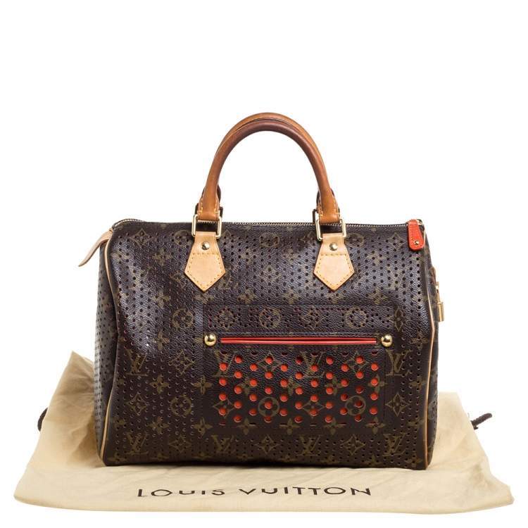 Pre Owned Louis Vuitton Monogram Perforated Canvas Limited Edition Speedy 30 Bag