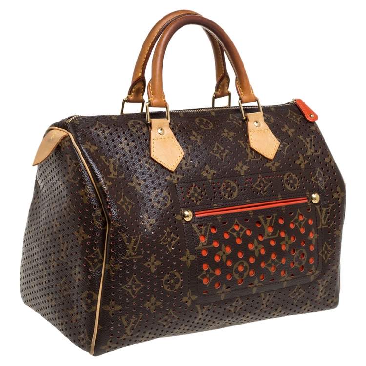 Pre Owned Louis Vuitton Monogram Perforated Canvas Limited Edition Speedy 30 Bag