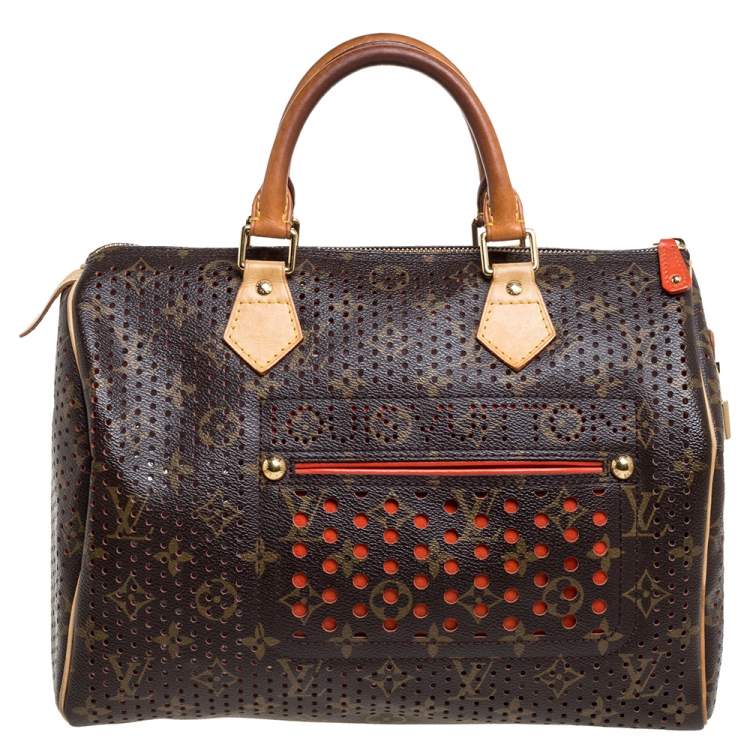 Pre Owned Louis Vuitton Monogram Perforated Canvas Limited Edition Speedy 30 Bag