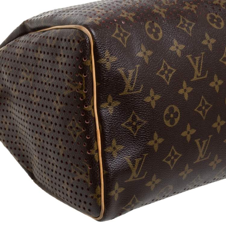 Pre Owned Louis Vuitton Monogram Perforated Canvas Limited Edition Speedy 30 Bag