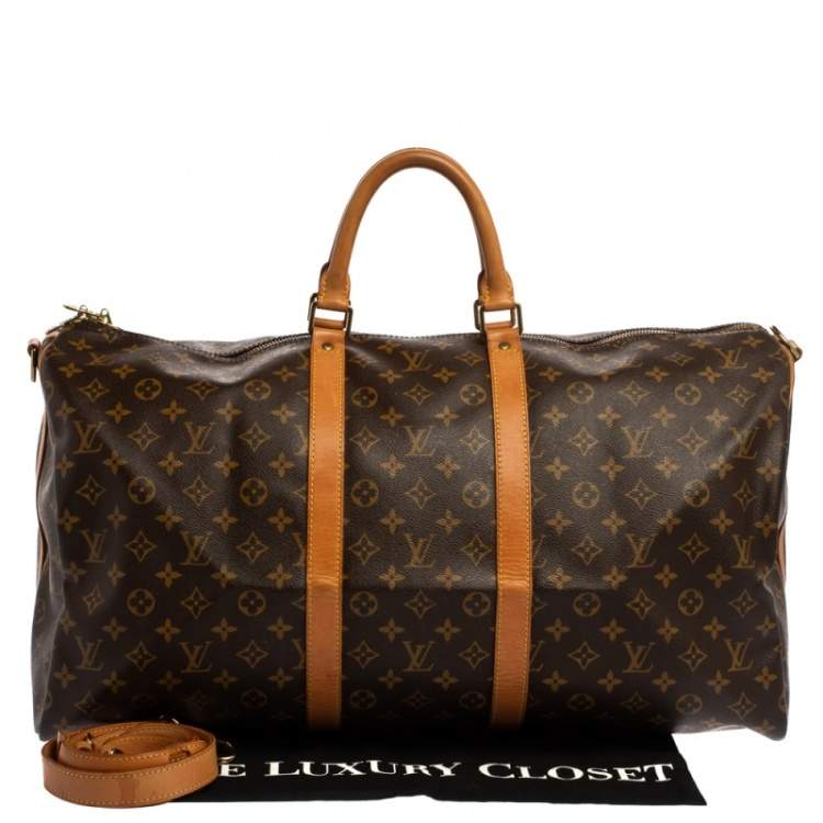 Pre Owned Louis Vuitton Monogram Canvas Keepall Bandouliere 55 Bag