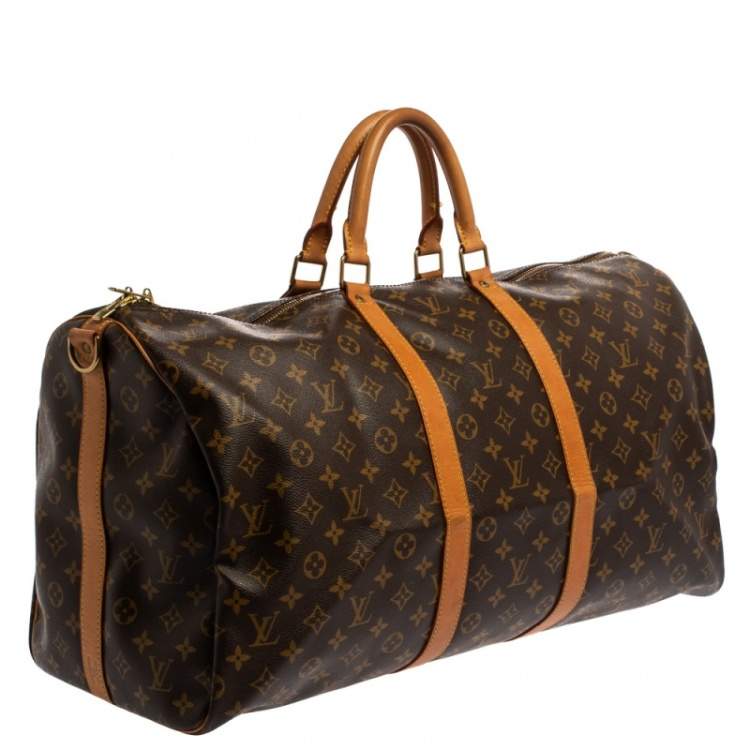 Pre Owned Louis Vuitton Monogram Canvas Keepall Bandouliere 55 Bag