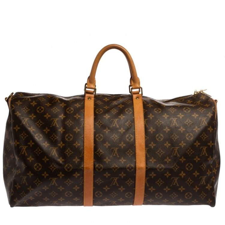Pre Owned Louis Vuitton Monogram Canvas Keepall Bandouliere 55 Bag