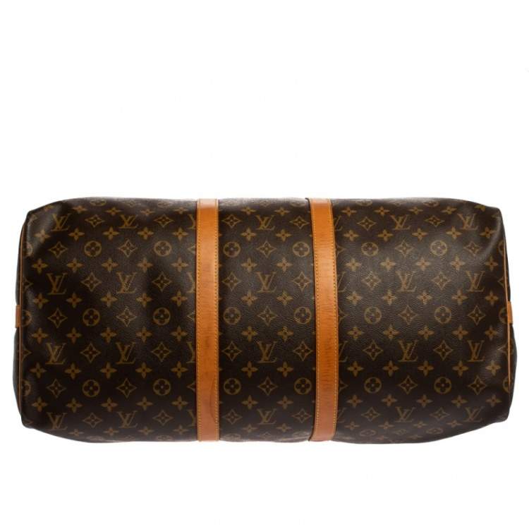 Pre Owned Louis Vuitton Monogram Canvas Keepall Bandouliere 55 Bag