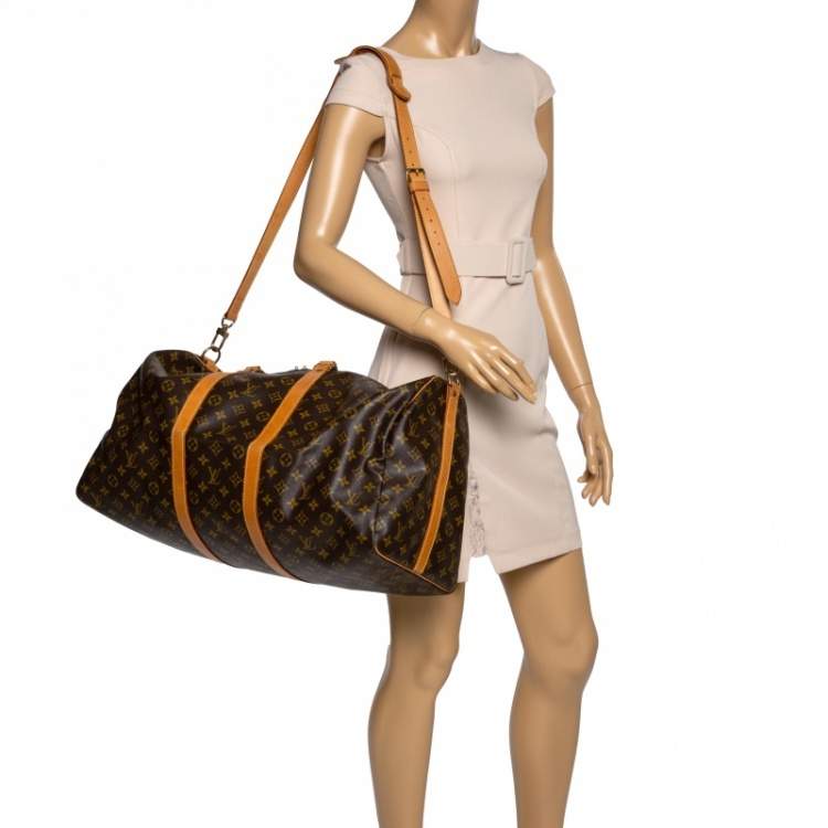 Pre Owned Louis Vuitton Monogram Canvas Keepall Bandouliere 55 Bag