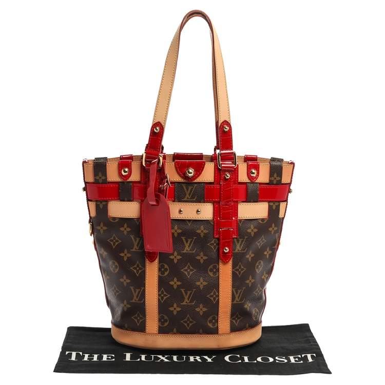 Pre Owned Louis Vuitton Red Monogram Canvas and Leather Limited Edition Rubis Neo Bucket Bag