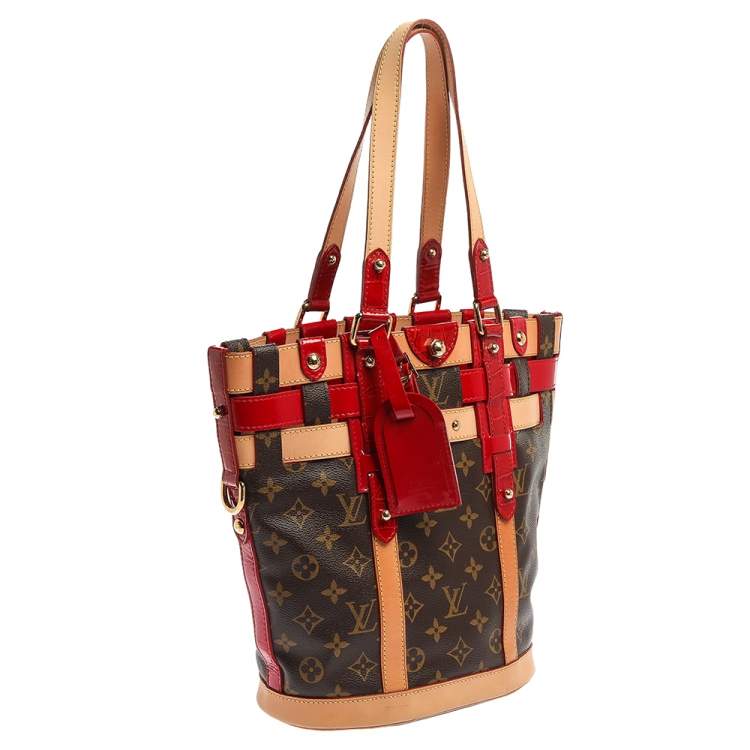 Pre Owned Louis Vuitton Red Monogram Canvas and Leather Limited Edition Rubis Neo Bucket Bag