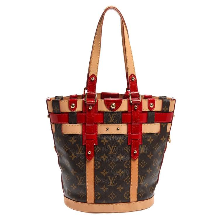 Pre Owned Louis Vuitton Red Monogram Canvas and Leather Limited Edition Rubis Neo Bucket Bag