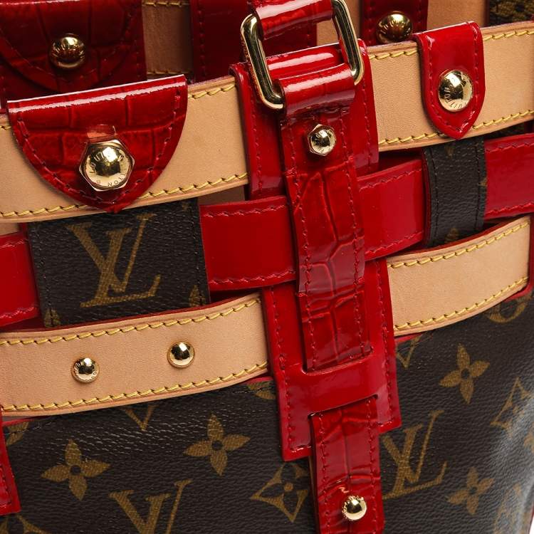 Pre Owned Louis Vuitton Red Monogram Canvas and Leather Limited Edition Rubis Neo Bucket Bag