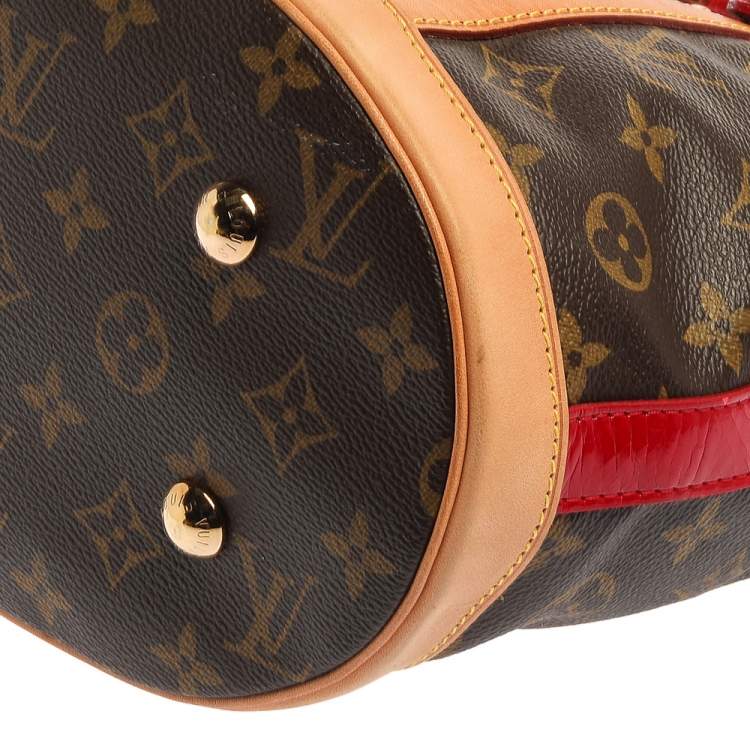 Pre Owned Louis Vuitton Red Monogram Canvas and Leather Limited Edition Rubis Neo Bucket Bag
