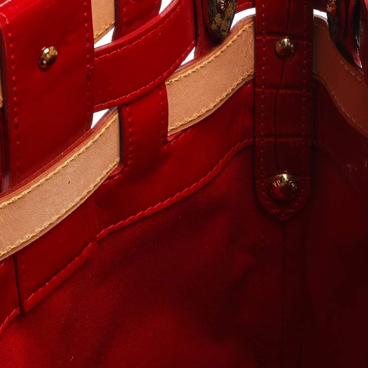 Pre Owned Louis Vuitton Red Monogram Canvas and Leather Limited Edition Rubis Neo Bucket Bag