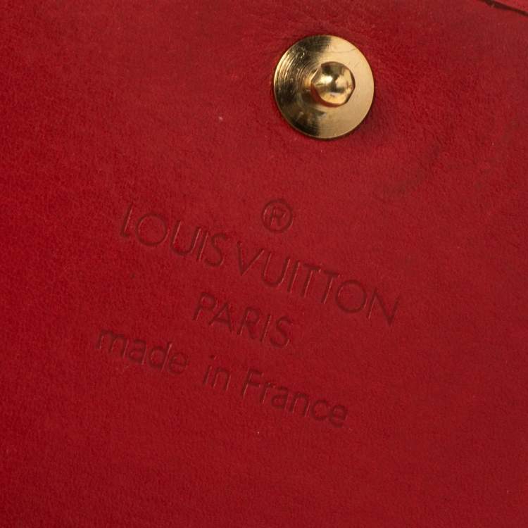 Pre Owned Louis Vuitton Red Epi Leather Elise Wallet