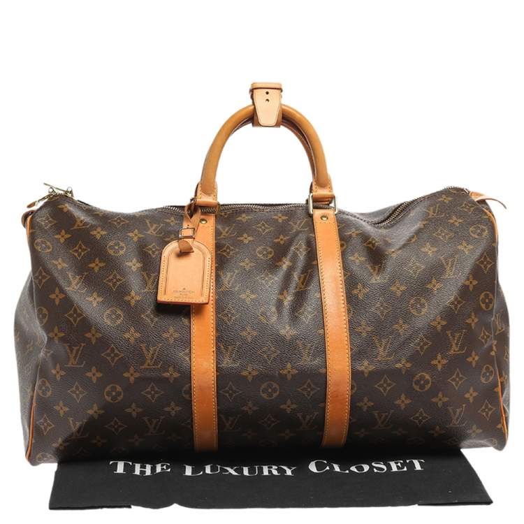 Pre Owned Louis Vuitton Monogram Canvas Keepall 50 Bag