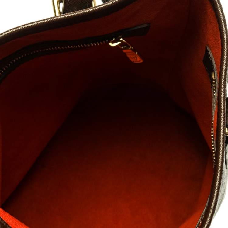 Pre Owned Louis Vuitton Damier Ebene Canvas Marais Bucket Bag