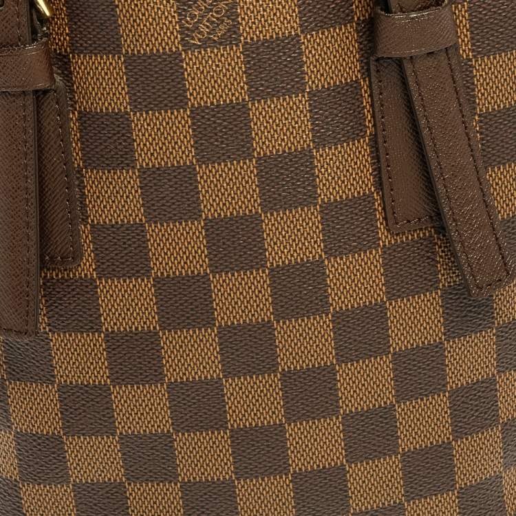 Pre Owned Louis Vuitton Damier Ebene Canvas Marais Bucket Bag