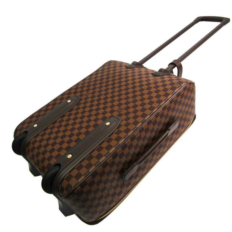 Pre Owned Louis Vuitton Damier Ebene Canvas Soft Case Pegase 55 Trolley Bag