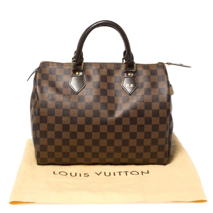 Pre Owned Louis Vuitton Damier Ebene Canvas Speedy 30 Bag
