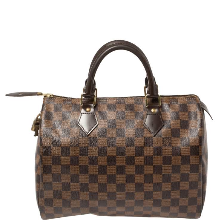 Pre Owned Louis Vuitton Damier Ebene Canvas Speedy 30 Bag