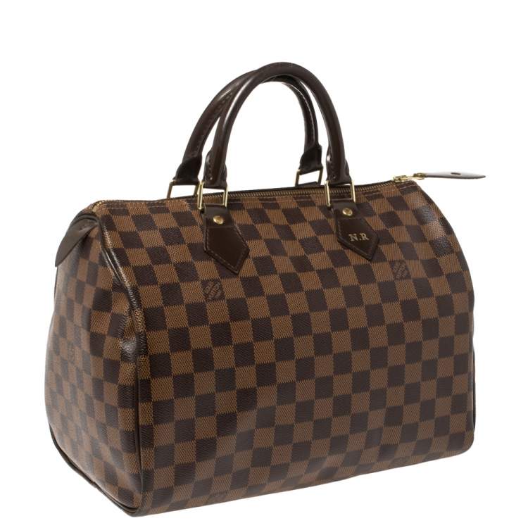 Pre Owned Louis Vuitton Damier Ebene Canvas Speedy 30 Bag