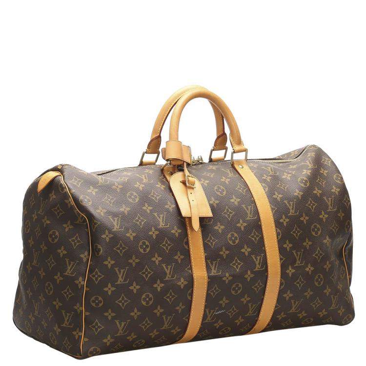 Pre Owned Louis Vuitton  Canvas  Keepall 50 Duffel Bags