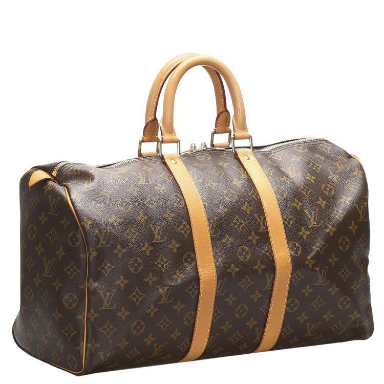 Pre Owned Louis Vuitton  Canvas  Keepall  45 Duffel Bags