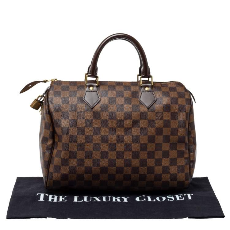 Pre Owned Louis Vuitton Damier Ebene Canvas Speedy 30 Bag