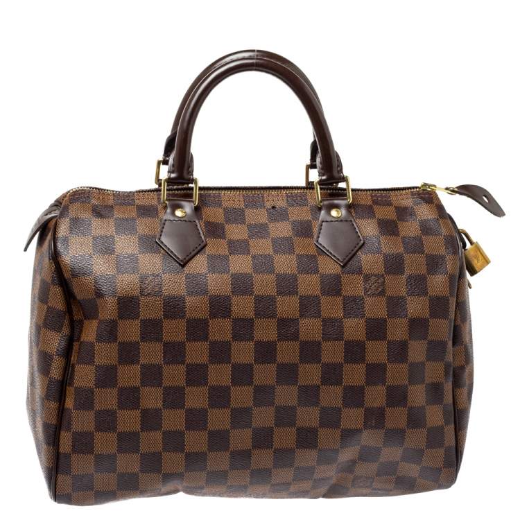 Pre Owned Louis Vuitton Damier Ebene Canvas Speedy 30 Bag