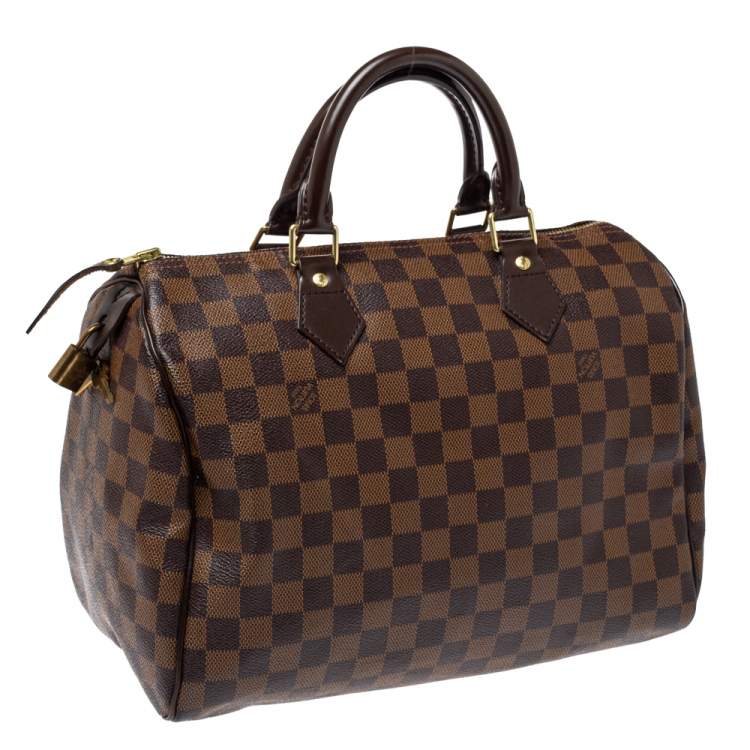Pre Owned Louis Vuitton Damier Ebene Canvas Speedy 30 Bag