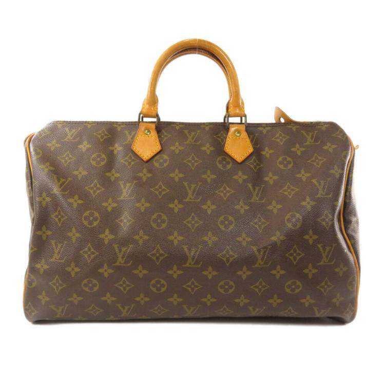 Pre Owned Louis Vuitton Brown Monogram Canvas Speedy 40 Boston Bag