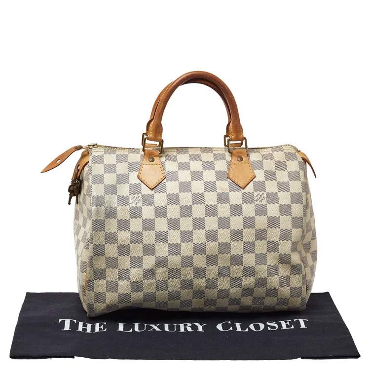 Pre Owned Louis Vuitton Damier Azur Canvas Speedy 30 Bag