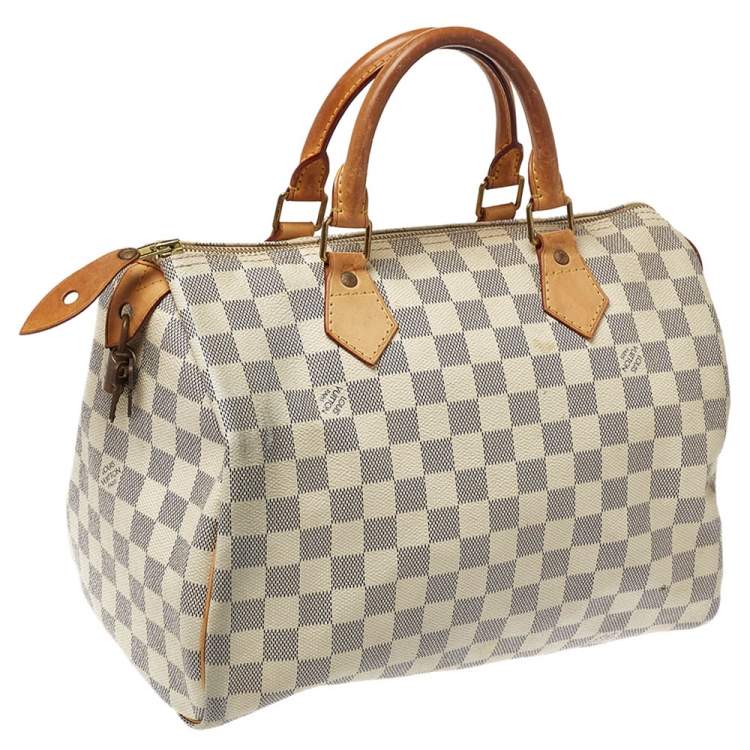 Pre Owned Louis Vuitton Damier Azur Canvas Speedy 30 Bag