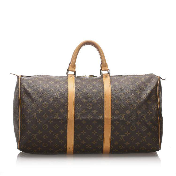 Pre Owned Louis Vuitton Brown Monogram Canvas  Keepall 50 Bag