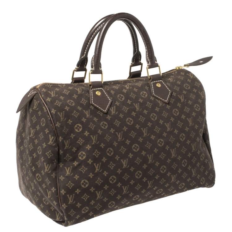مملوكة مسبقًا Louis Vuitton Fusain Monogram Canvas Mini Lin Speedy 30 Bag