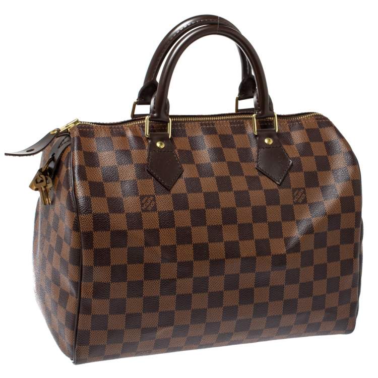 Pre Owned Louis Vuitton Damier Ebene Canvas Speedy 30 Bag