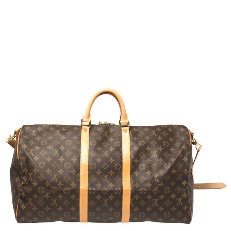 Pre Owned Louis Vuitton Monogram Canvas Keepall Bandouliere 55 Bag