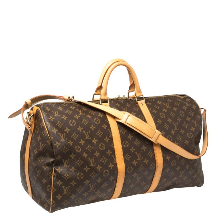 Pre Owned Louis Vuitton Monogram Canvas Keepall Bandouliere 55 Bag